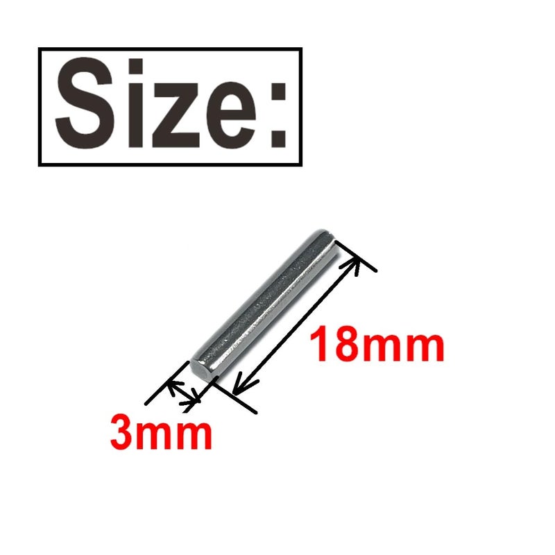 ZDingTech 60pcs 3mm x 18mm Dowel Pins,3mm Metal Dowel pins M3 3mm Shelf Pegs,Support Shelves,3mm x 18mm Metal Rod.304 Stainless Steel Wood Bunk Bed pegs - Image 4